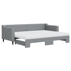 vidaXL Divano Letto Estraibile Materassi Grigio Chiaro 80x200 Tessuto