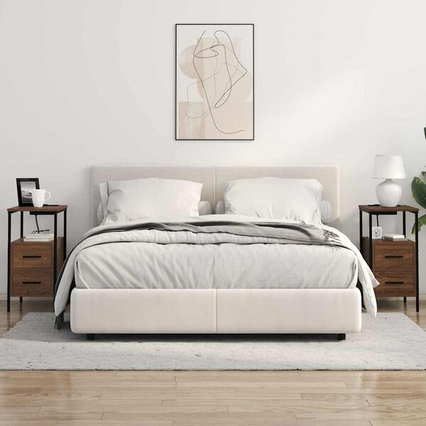 vidaXL Armadio da Notte con cassetto Rovere Marrone 30 x 48 x 61 cm