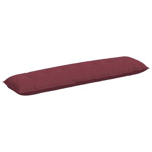 vidaXL Cuscino per Schiena Rosso Vino 200 x 19 x 50 cm Tessuto