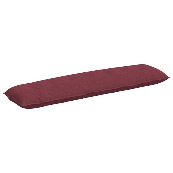 vidaXL Cuscino per Schiena Rosso Vino 200 x 19 x 50 cm Tessuto
