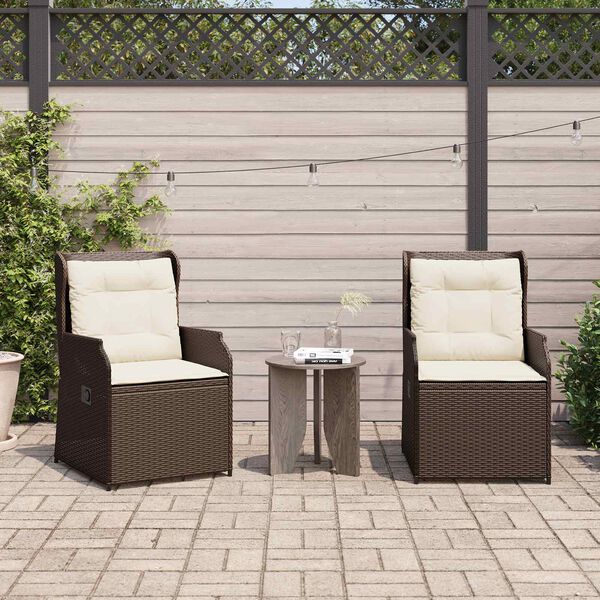 vidaXL Panchina da giardino 2 pcs Marrone polyrattan