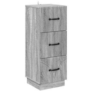 vidaXL Mobile con Cassetti Grigio Sonoma 33 x 34,5 x 87 cm