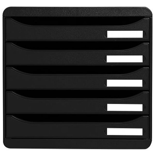 Exacompta Set Cassetti da Scrivania Big-Box Ecoblack con 5 Cassetti