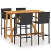 vidaXL Set Bar da Giardino 5 pz Nero