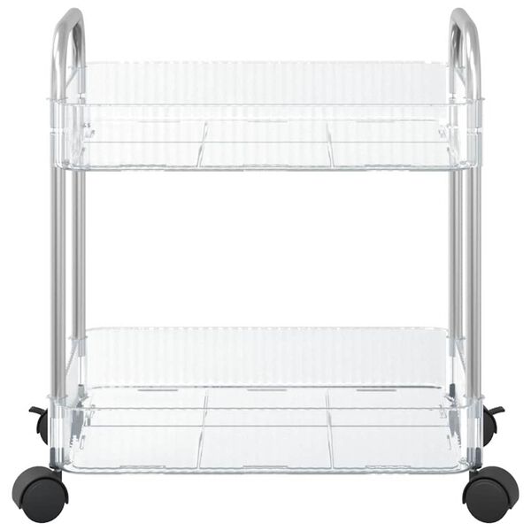 vidaXL Carrello Portaoggetti a 2 Livelli 37x28x43,5 cm in Acrilico