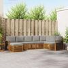 vidaXL Set divano sezionale con cuscino 8 pcs Grigio Naturale e Chiaro