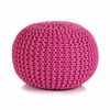 vidaXL Pouf Lavorato a Maglia in Cotone 50x35 cm Rosa