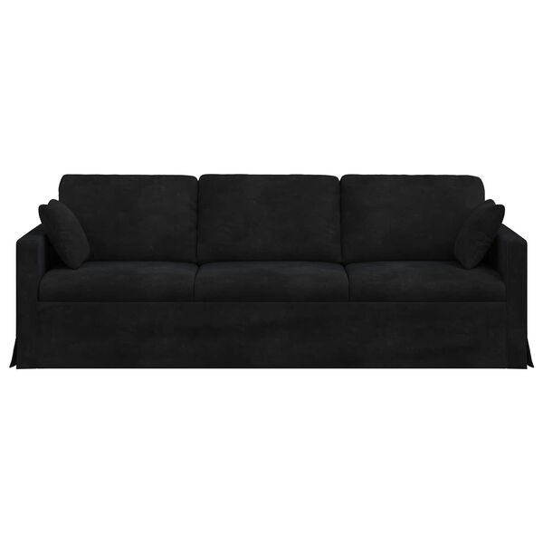 vidaXL Divano Nero 228 x 78 x 80 cm Velluto