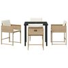 vidaXL Set da Pranzo per Giardino 5 pcs Beige polyrattan