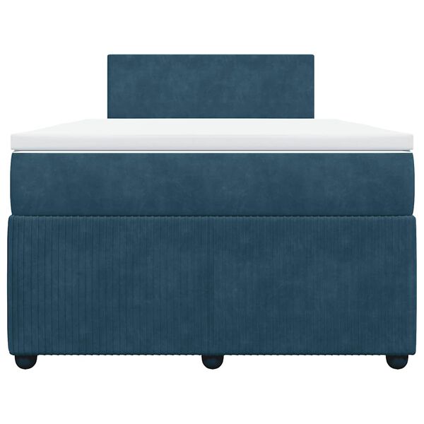 vidaXL Giroletto a Molle con Materasso Blu 120x190 cm in Velluto