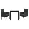 vidaXL Set da Pranzo da Giardino 3 pz in Polyrattan e Acciaio
