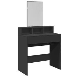 vidaXL Toeletta con Specchio Nero 80x41x144,5 cm
