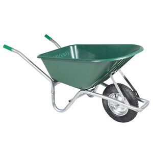 vidaXL Carriola Verde 90 L 150 kg in Acciaio Zincato e Plastica