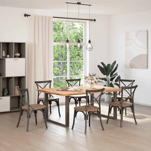 vidaXL Gambe per tavolo da pranzo a forma di U 2 pz in acciaio naturale 100x(72-73) cm