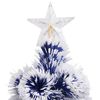 vidaXL Albero Natale Preilluminato Bianco e Blu 120 cm in Fibra Ottica