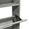 vidaXL Scarpiera con Specchio a 4 Livelli Grigio Cemento 63x17x134 cm