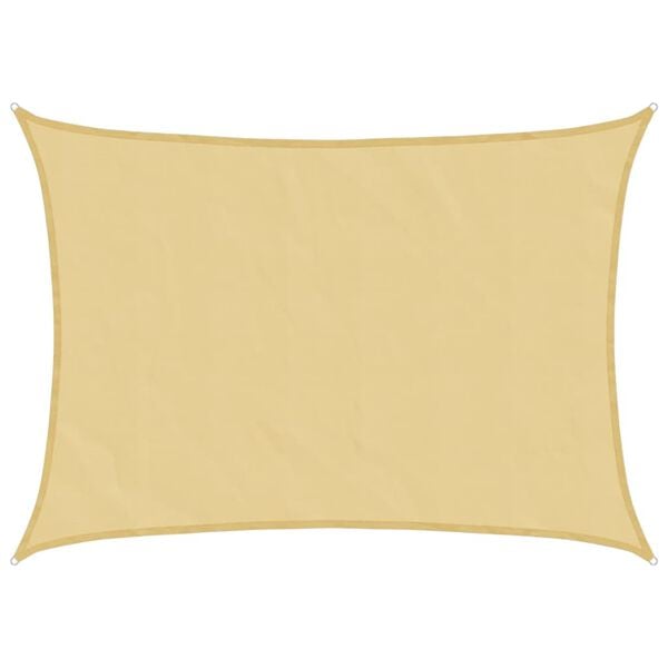 vidaXL Vela Parasole Sabbia 8x6 m 100% Poliestere Oxford