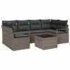 vidaXL Set Divano da Giardino 7 pcs Grigio Polyrattan, Acciaio e Vetro