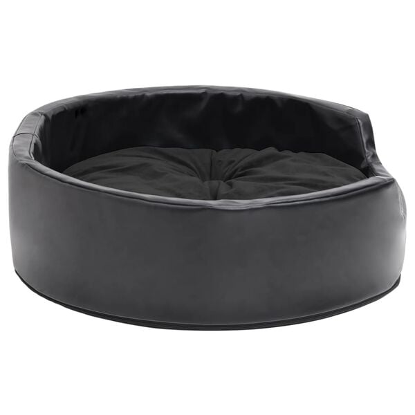 vidaXL Lettino per Cani Nero 69x59x19 cm in Peluche e Similpelle