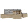 vidaXL Set Divano da Giardino 6 pz Beige e Grigio Chiaro polyrattan