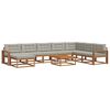 vidaXL Set di divani da esterno 9 pcs Grigio Naturale e Chiaro