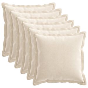 vidaXL Federa 6 pz HOUTEN Crema 35 x 35 cm Tessuto Chenille