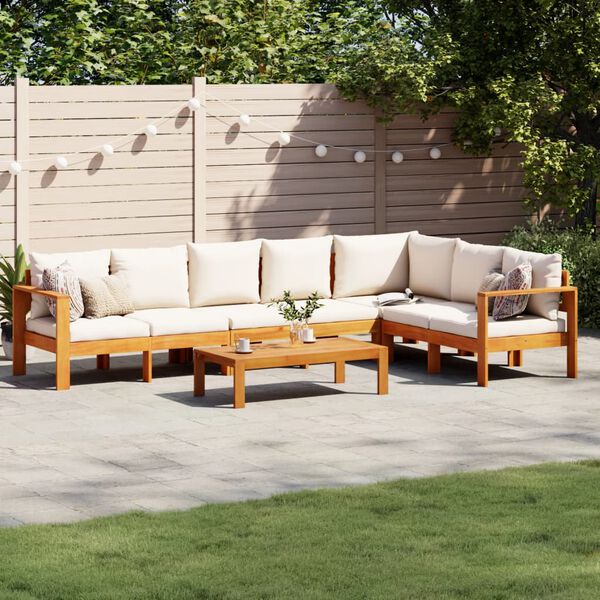 vidaXL Set Divano da Giardino 5 pz con Cuscini Legno Massello Acacia