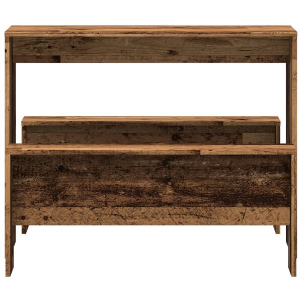 vidaXL Set Tavolo da Pranzo e Panche 3 pz Legno Antico in Truciolato