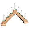 vidaXL Ponte con Candele di Natale con 7 LED Marrone 39.5 x 5 x 29 cm