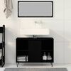 vidaXL Mobile da Bagno Nero 80 x 33 x 60 cm Legno multistrato