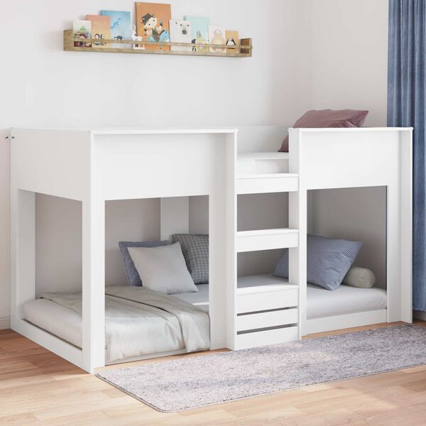 vidaXL Struttura letto a terra Bianco 80 x 200 cm Legno multistrato