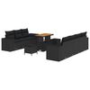 vidaXL Set Divano da Giardino 10 pz 9-Numero di posti Nero