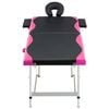 vidaXL Lettino Massaggio Pieghevole 2 Zone in Alluminio Nero e Rosa