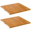 vidaXL Tappeto da bagno Marrone 50 x 50 cm Legno di Acacia Massello