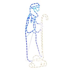 vidaXL Figura Natalizia di Pastore e Agnello con 168 LED 102,5x35 cm