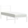 vidaXL Giroletto senza Materaso con Testiera Metallo Bianco 75x190 cm