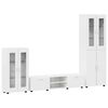 vidaXL Set mobile TV FLORIN 3 pz Bianco Lucido Legno ingegnerizzato