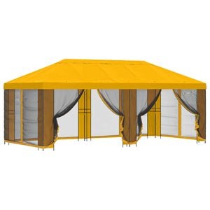 vidaXL Gazebo da giardino con pareti laterali 6 x 3 m Giallo