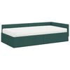 vidaXL Struttura Letto Angolare con Materasso 2 pcs Verde Tessuto