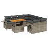 vidaXL Set Divano da Giardino 9 pz con Cuscini Grigio in Polyrattan