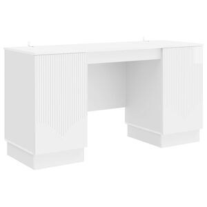 vidaXL Scrivania Bianco Lucido 142,5 x 50 x 75 cm Legno ingegnerizzato
