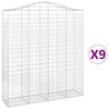 vidaXL Cesti Gabbioni ad Arco 9 pz 200x50x220/240 cm Ferro Zincato