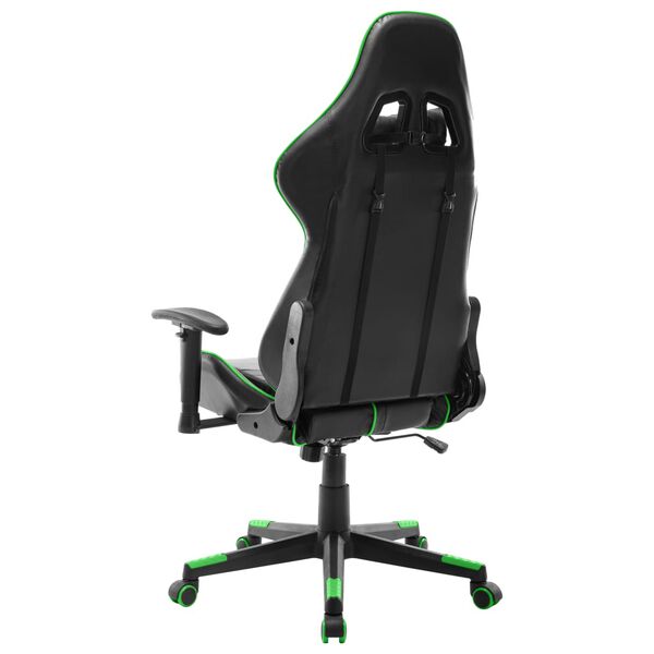 vidaXL Sedia da Gaming Nera e Verde in Similpelle