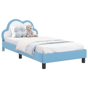 vidaXL Struttura letto bambini con testata Blu 90 x 190 cm PU
