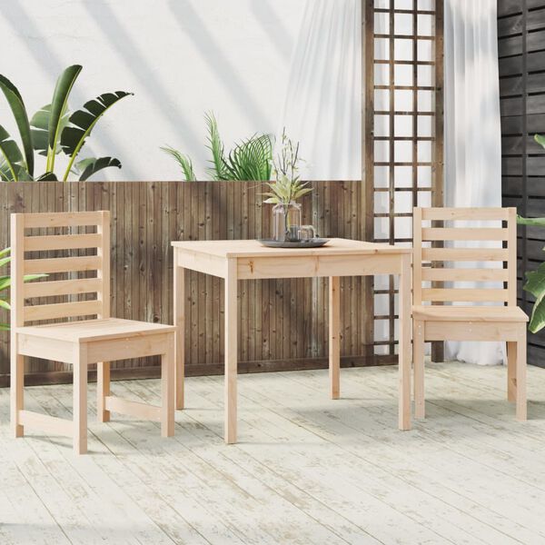 vidaXL Set Bistrot da Giardino 3 pz in Legno Massello di Pino
