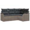 vidaXL Set Divano da Giardino 4 pz Grigio polyrattan