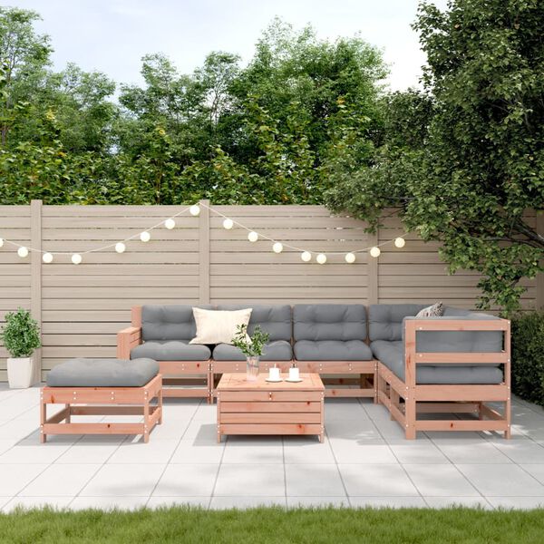 vidaXL Set Divani Giardino 8 pz con Cuscini Legno Massello di Douglas
