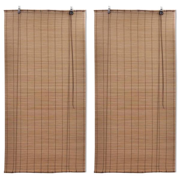 vidaXL Tende a Rullo in Bambù 2pz 150x220 cm Marroni