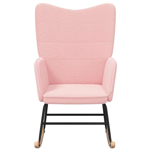 vidaXL Sedia a dondolo Rosa Tessuto Sherpa