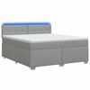 vidaXL Letto con Box Spring, Materasso e LED Grigio Chiaro Tessuto